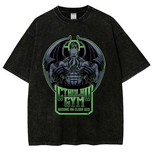 Cthulhu Gym Vintage Distressed T-shirt