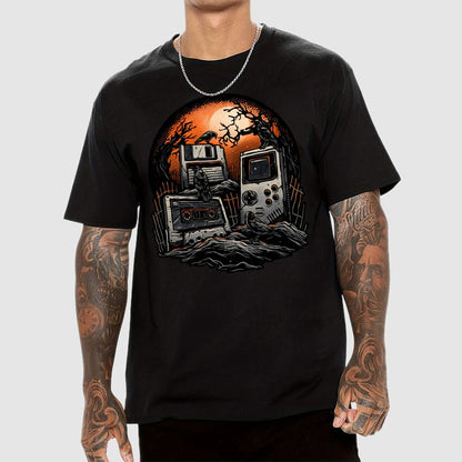 Retro Graveyard Geek T-Shirt