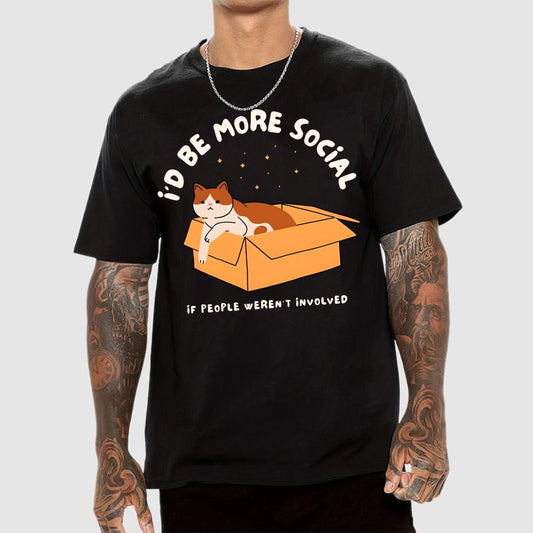 I'd Be More Social Geek T-Shirt