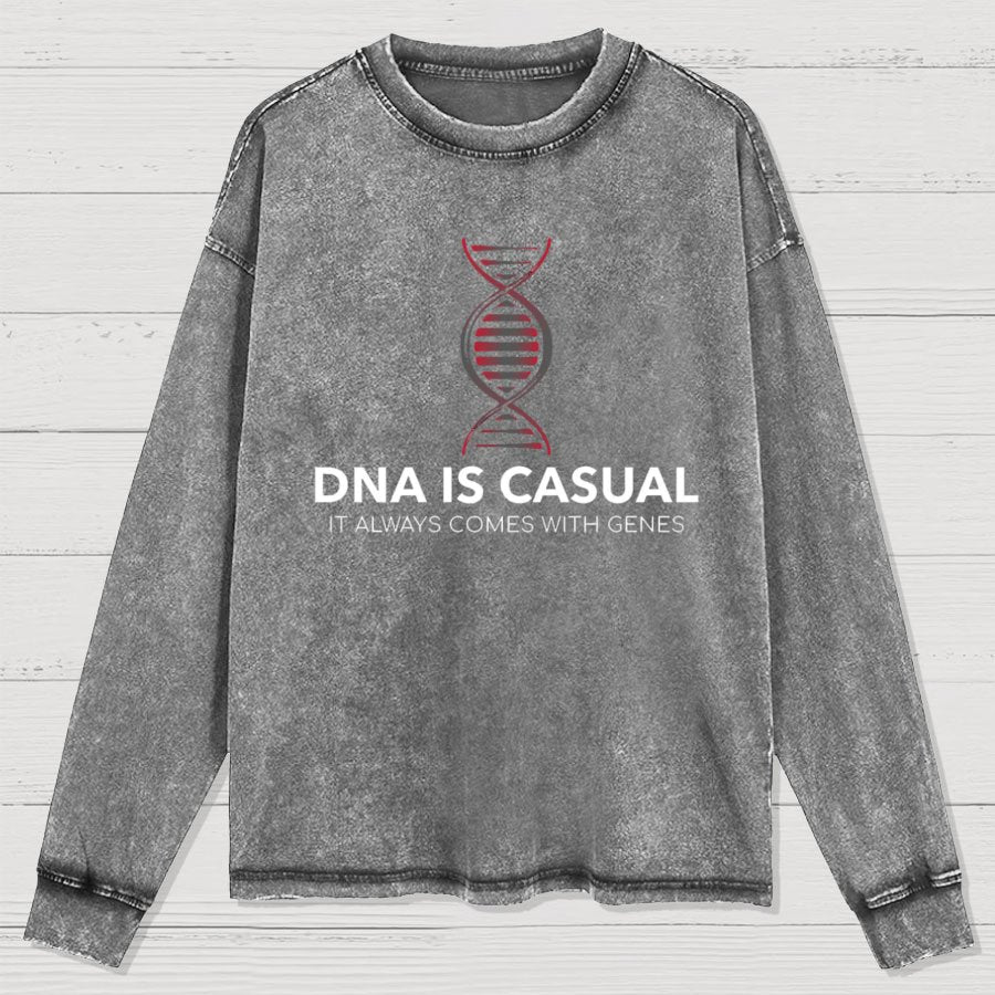 DNA Is Casual Geeky Washed Long Sleeve Tee