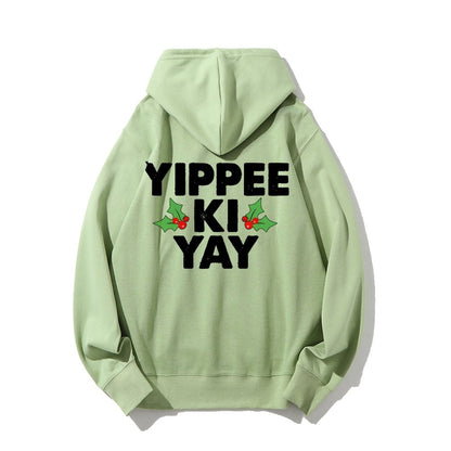 Yippee-Ki-Yay Printed Back Unisex Cotton Hoodie