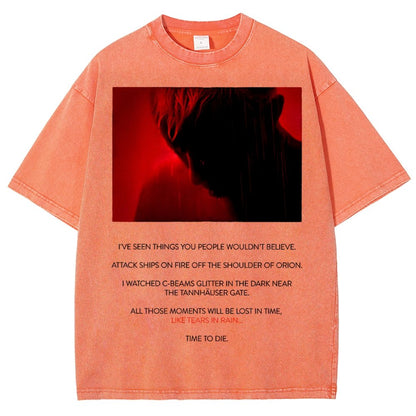Tears In Rain-Tears In Red-Time To Die Vintage Distressed T-shirt