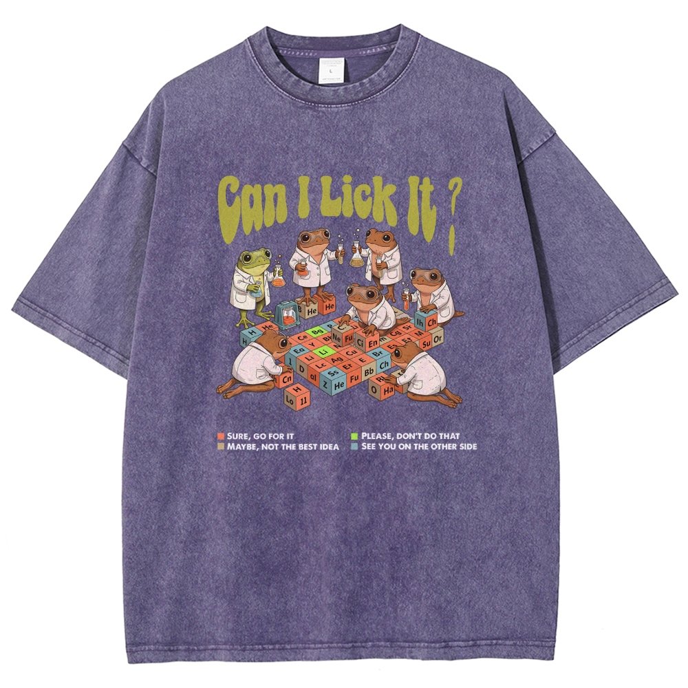 Can I Lick It Periodic Table Vintage Distressed T-shirt