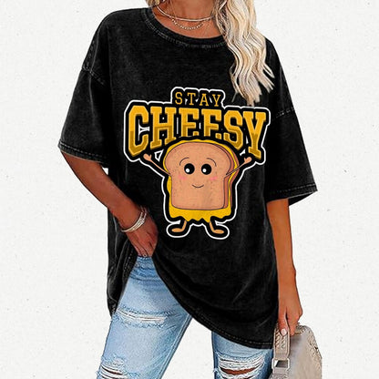 Sandwich Stay Cheesy Vintage Distressed T-shirt