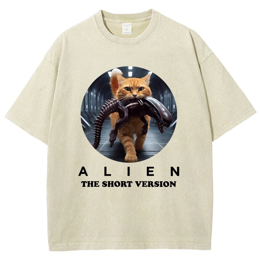 Mysterious Creature Short Version Vintage Distressed T-shirt