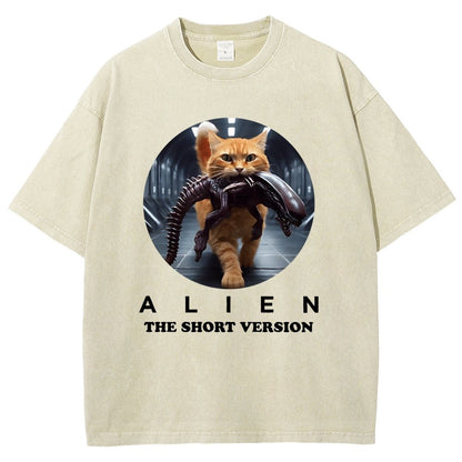 Mysterious Creature Short Version Vintage Distressed T-shirt
