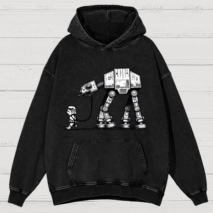 Cosmic Robot Dog - Planetary Skirmishes Vintage Distressed Hoodie