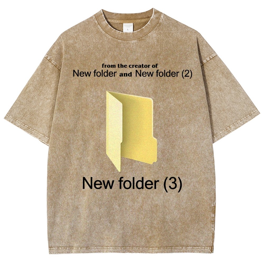 Humorous Internet meme New Folder (3) Vintage Distressed T-shirt