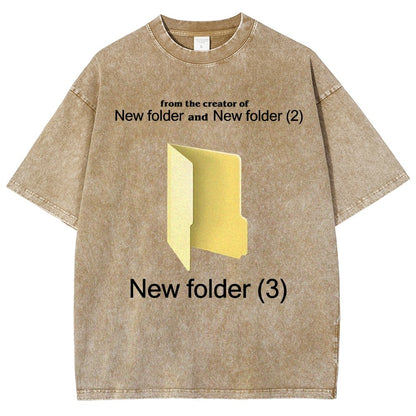 Humorous Internet meme New Folder (3) Vintage Distressed T-shirt