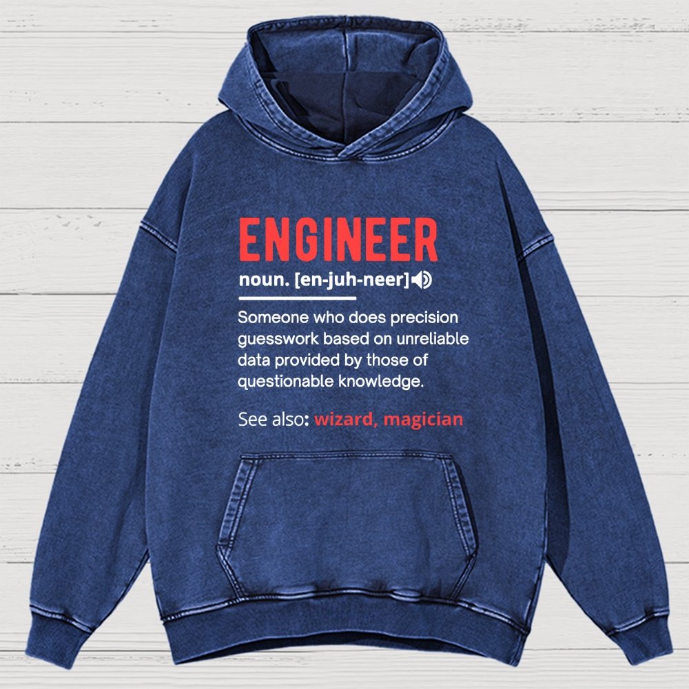 Engineer Definition Vintage Distressed Hoodie