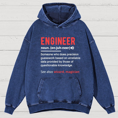 Engineer Definition Vintage Distressed Hoodie