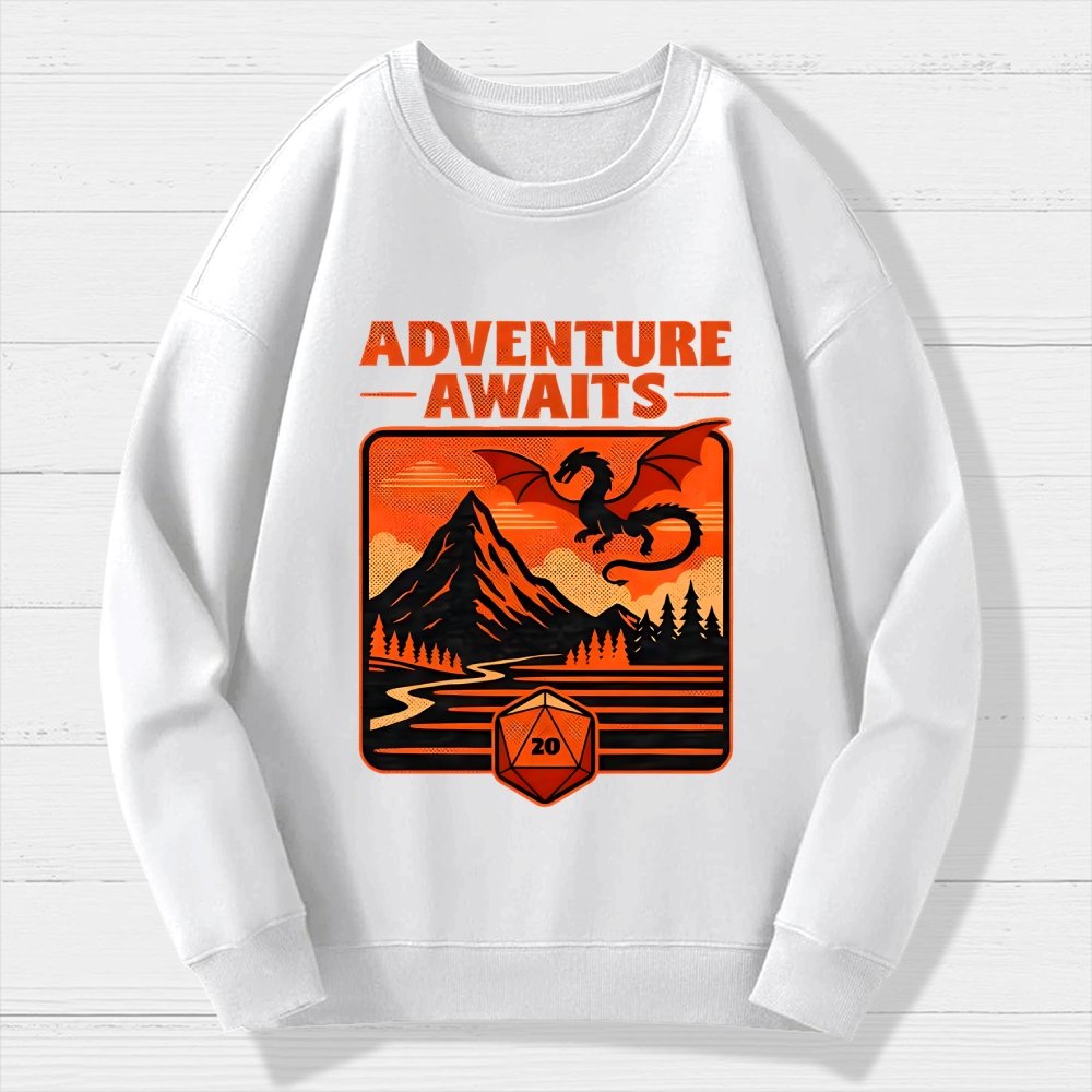 RPG Vintage Adventure Dragon Geek Cotton Sweatshirt