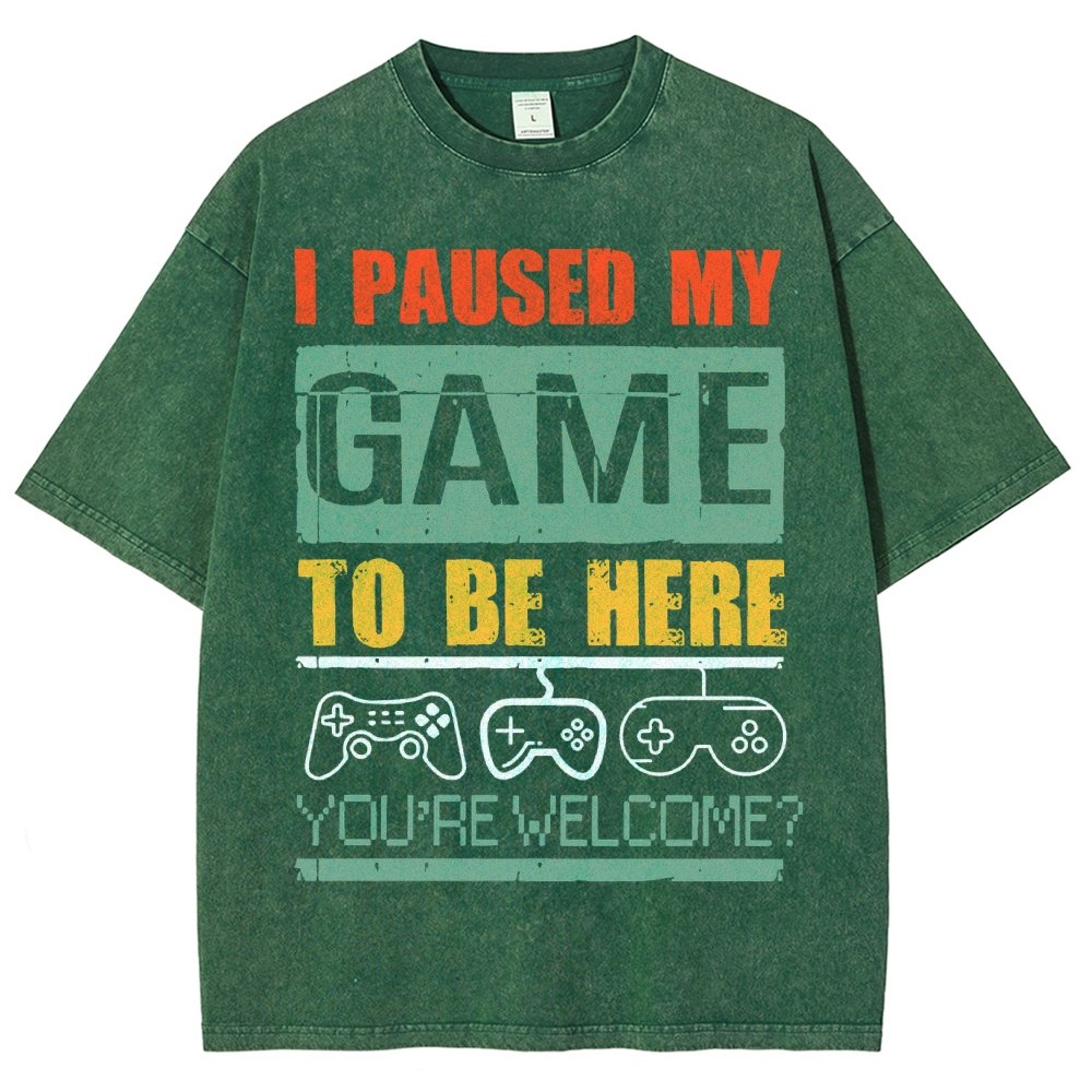I Paused My Game To Be Here Vintage Distressed T-shirt