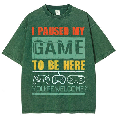 I Paused My Game To Be Here Vintage Distressed T-shirt