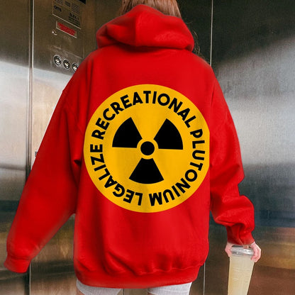 Legalize Recreational Plutonium Printed Back Unisex Cotton Hoodie