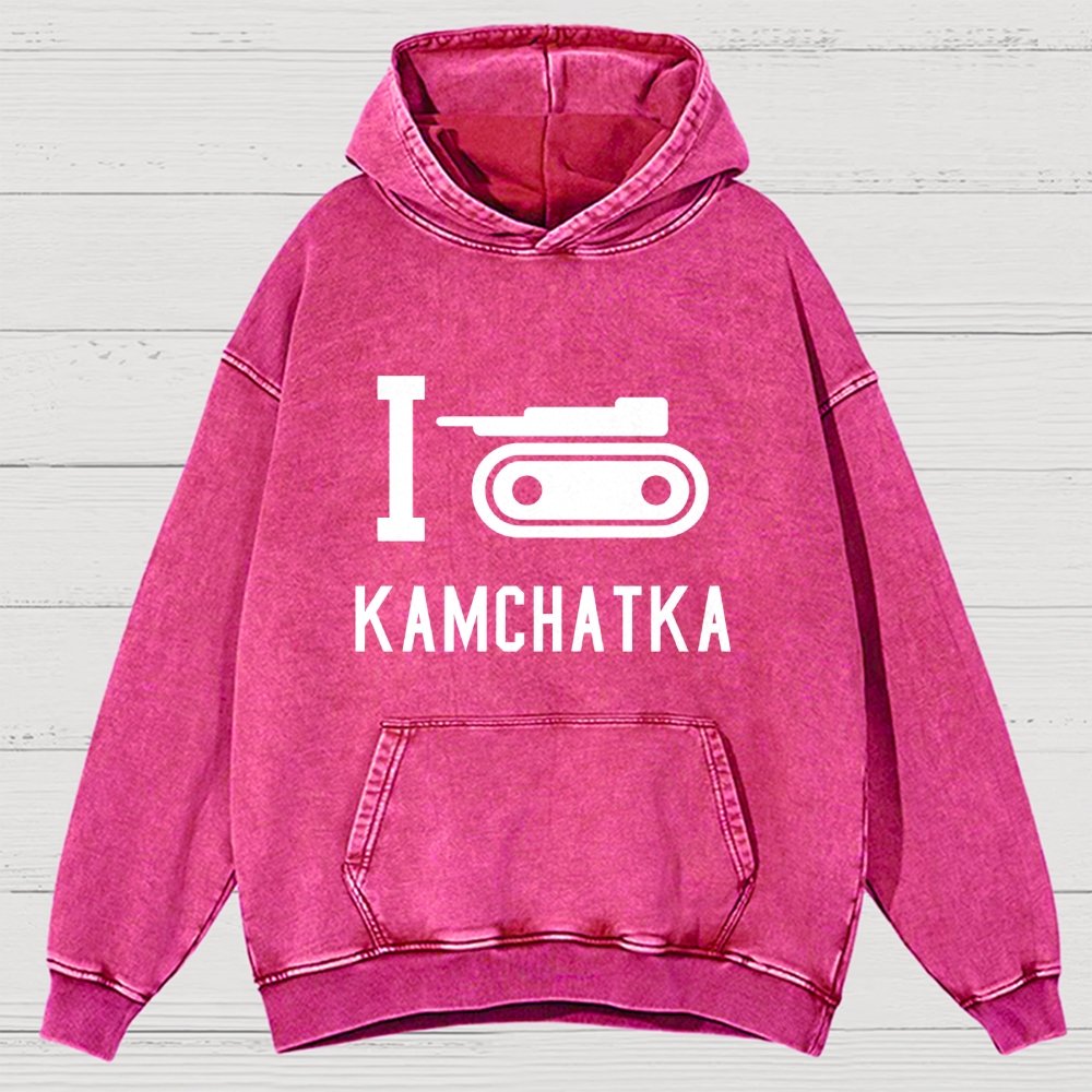 I Love Kamchatka  Vintage Distressed Hoodie