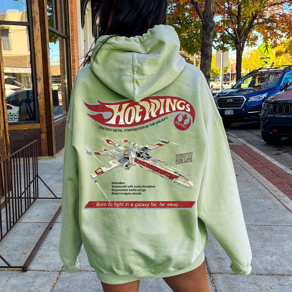 Hot Wings Rebel Printed Back Unisex Cotton Hoodie