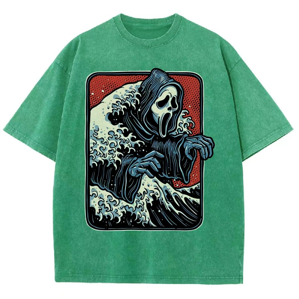 Ghost Wave Vintage Distressed T-shirt