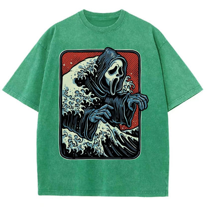 Ghost Wave Vintage Distressed T-shirt