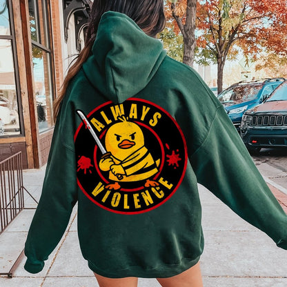 Always violence Printed Back Unisex Cotton Hoodie