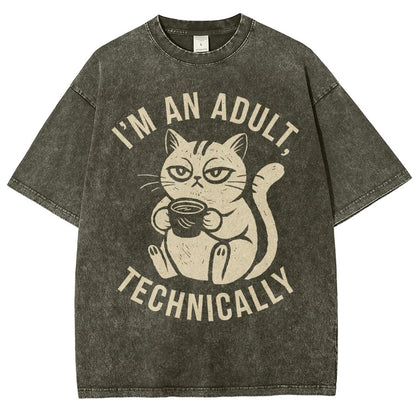 I'm an adult technically Vintage Distressed T-shirt