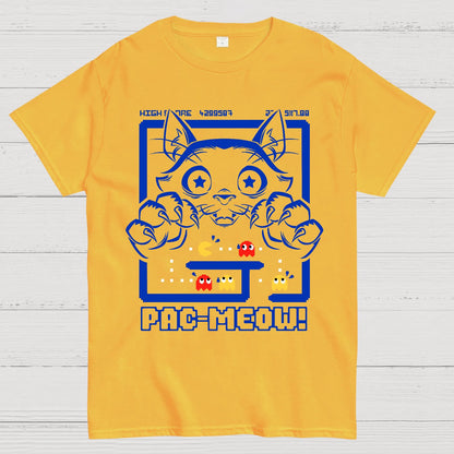 Vintage Game Cat Attack Pac Meow Geek T-Shirt