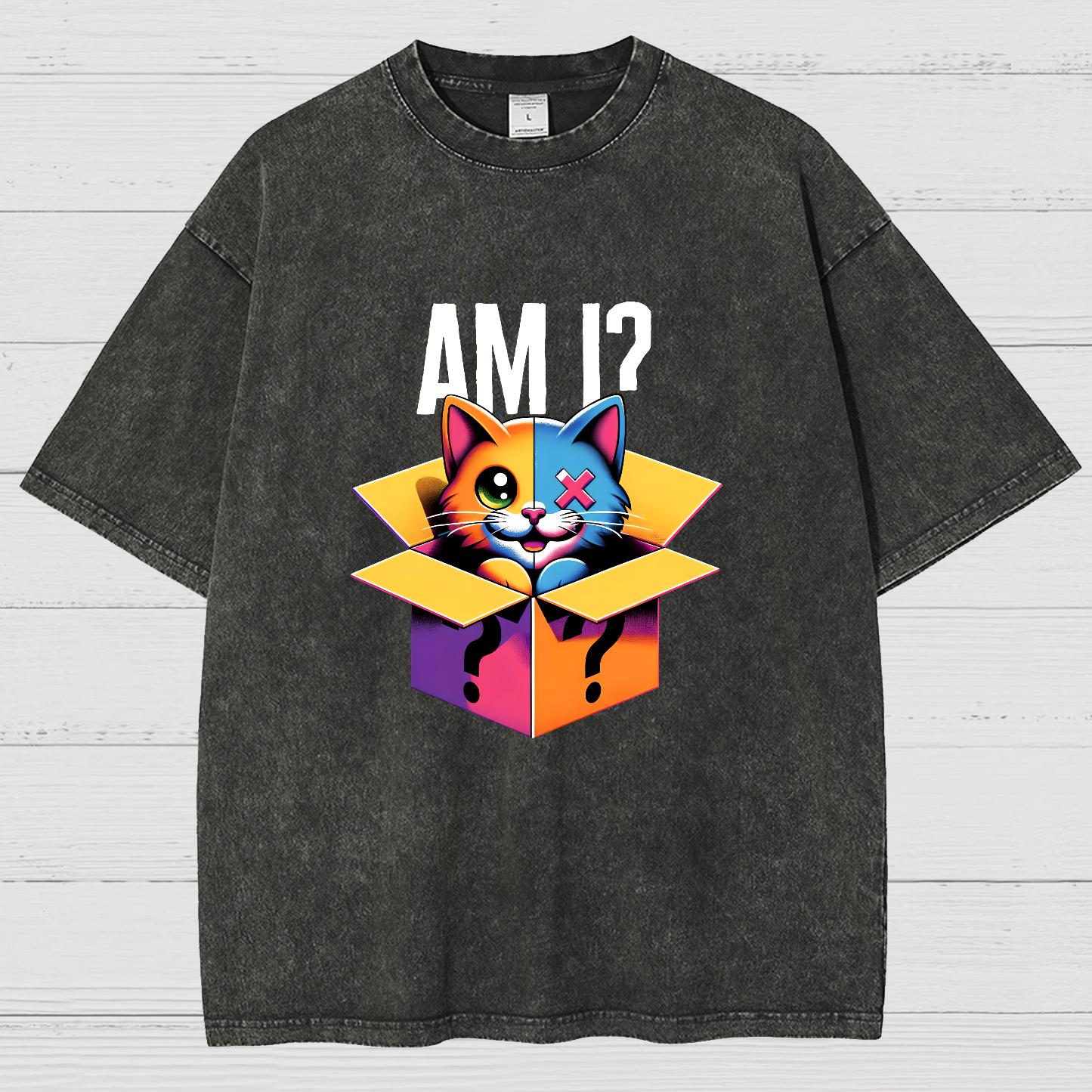Schrodinger's Cat Shirt, Am I Vintage Distressed T-shirt