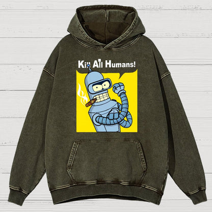 We Can Kill All Humans Vintage Distressed Hoodie