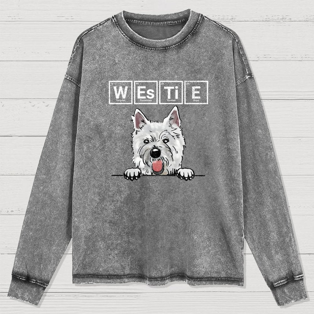 Periodic Table of Dogs  Dog Lover  Funny Science Washed Long Sleeve Tee