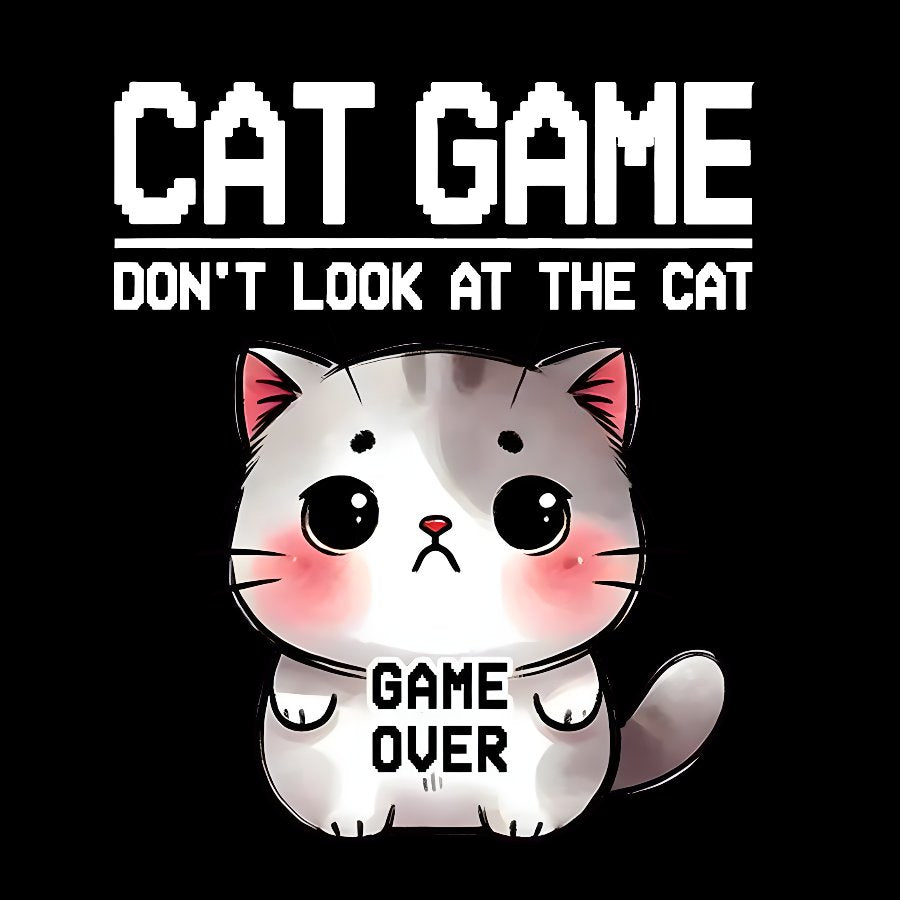 Funny Cat Game-Game Over Geek T-Shirt