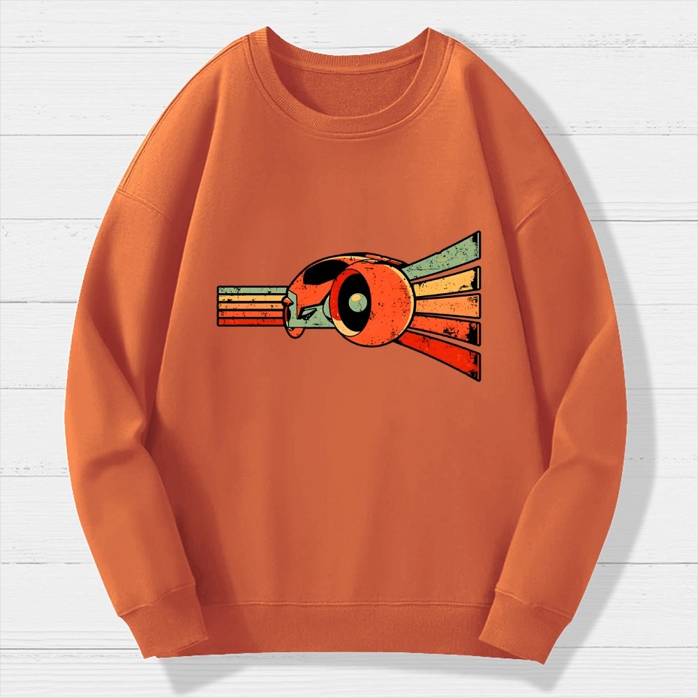 Vintage Grid Geek Cotton Sweatshirt
