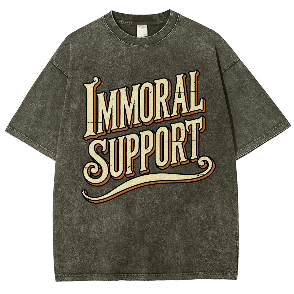 Immoral Support Friend Vintage Distressed T-shirt