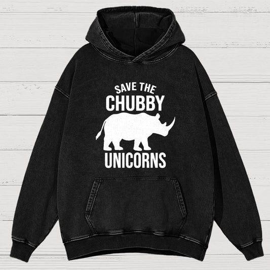 Save The Chubby Unicorns Vintage Distressed Hoodie
