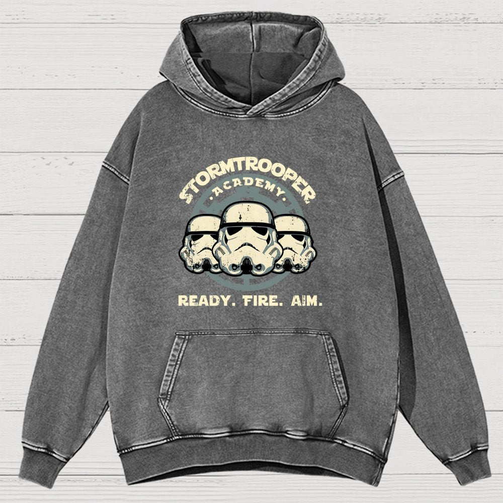 Ready. Fire. Aim. Vintage Distressed Hoodie