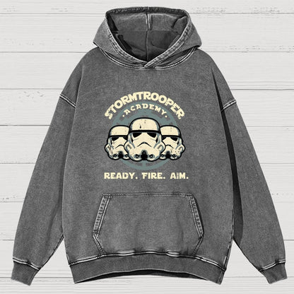 Ready. Fire. Aim. Vintage Distressed Hoodie