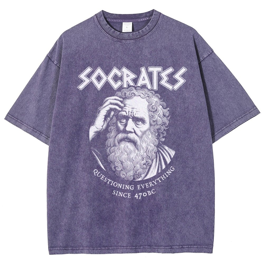 Socrates Questioning Everything Vintage Distressed T-shirt