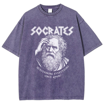 Socrates Questioning Everything Vintage Distressed T-shirt