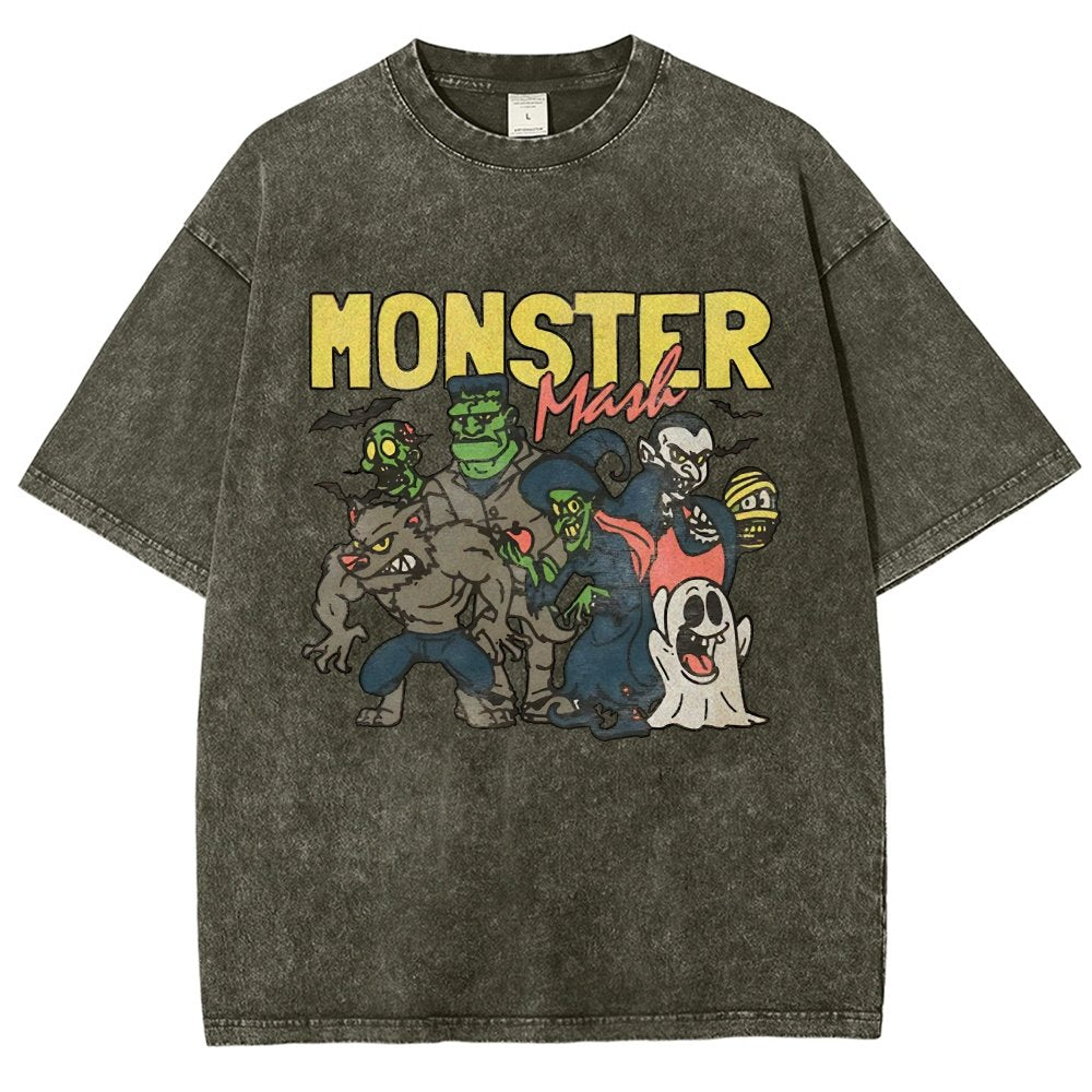 Monster Mashup - Retro Ghost Halloween Vintage Distressed T-shirt