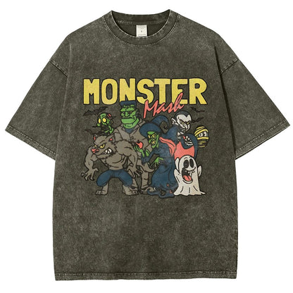 Monster Mashup - Retro Ghost Halloween Vintage Distressed T-shirt
