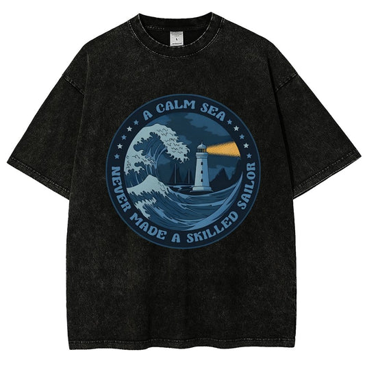 A Calm Sea Never Made A Skilled Sailor Vintage Distressed T-shirt