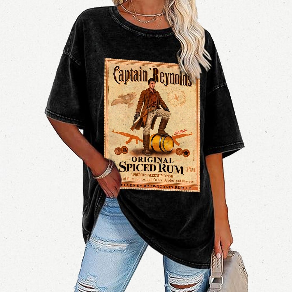 Captain Rogers Spiced Rum Vintage Distressed T-shirt