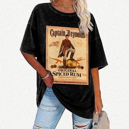 Captain Rogers Spiced Rum Vintage Distressed T-shirt