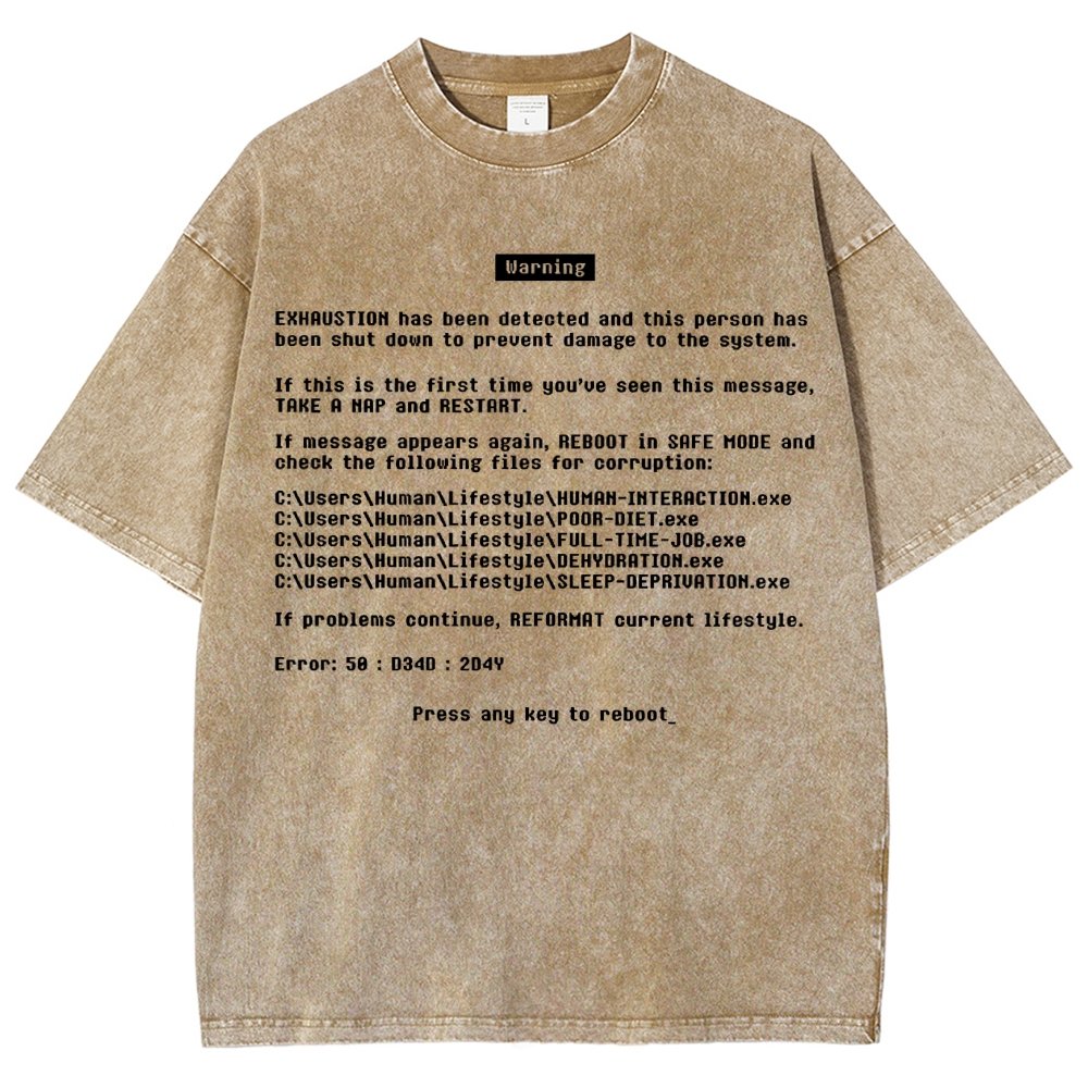 Blue Screen of Exhaustion Vintage Distressed T-shirt