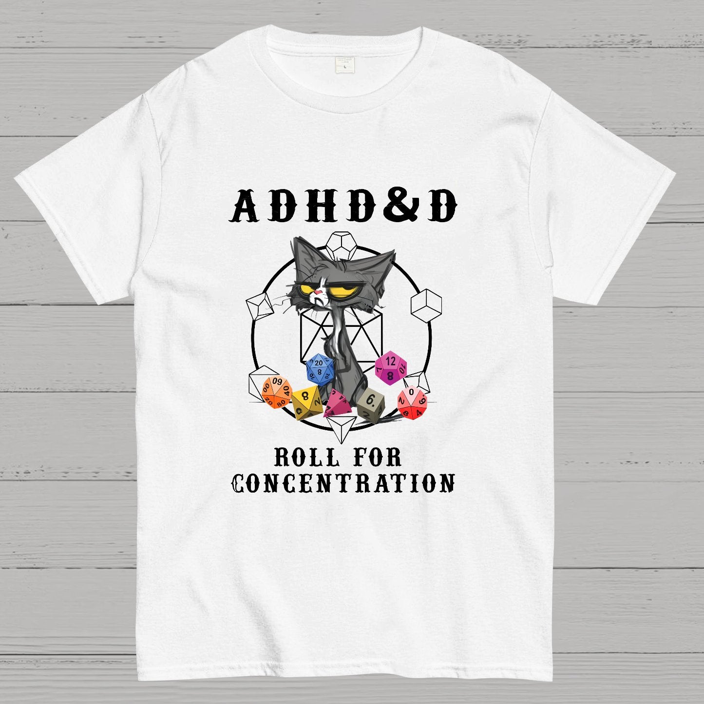 Adhd&Dnd Cat Geeky T-Shirt