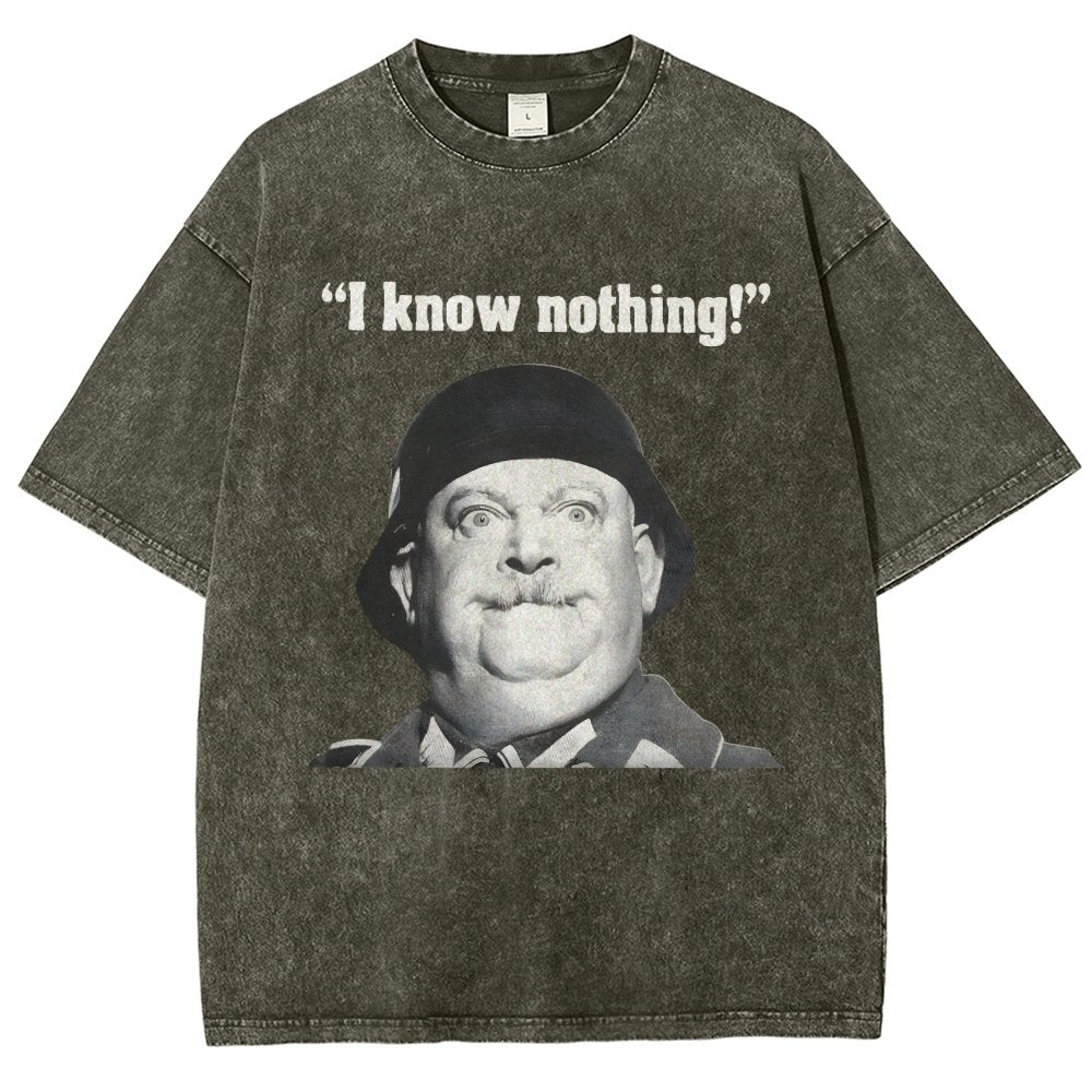 I Know Nothing Art Print Vintage Distressed T-shirt