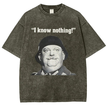 I Know Nothing Art Print Vintage Distressed T-shirt