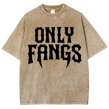 Only Fangs Vintage Distressed T-shirt