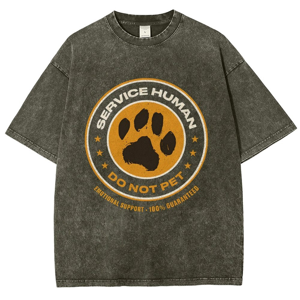 Service Human Do Not Pet Vintage Distressed T-shirt
