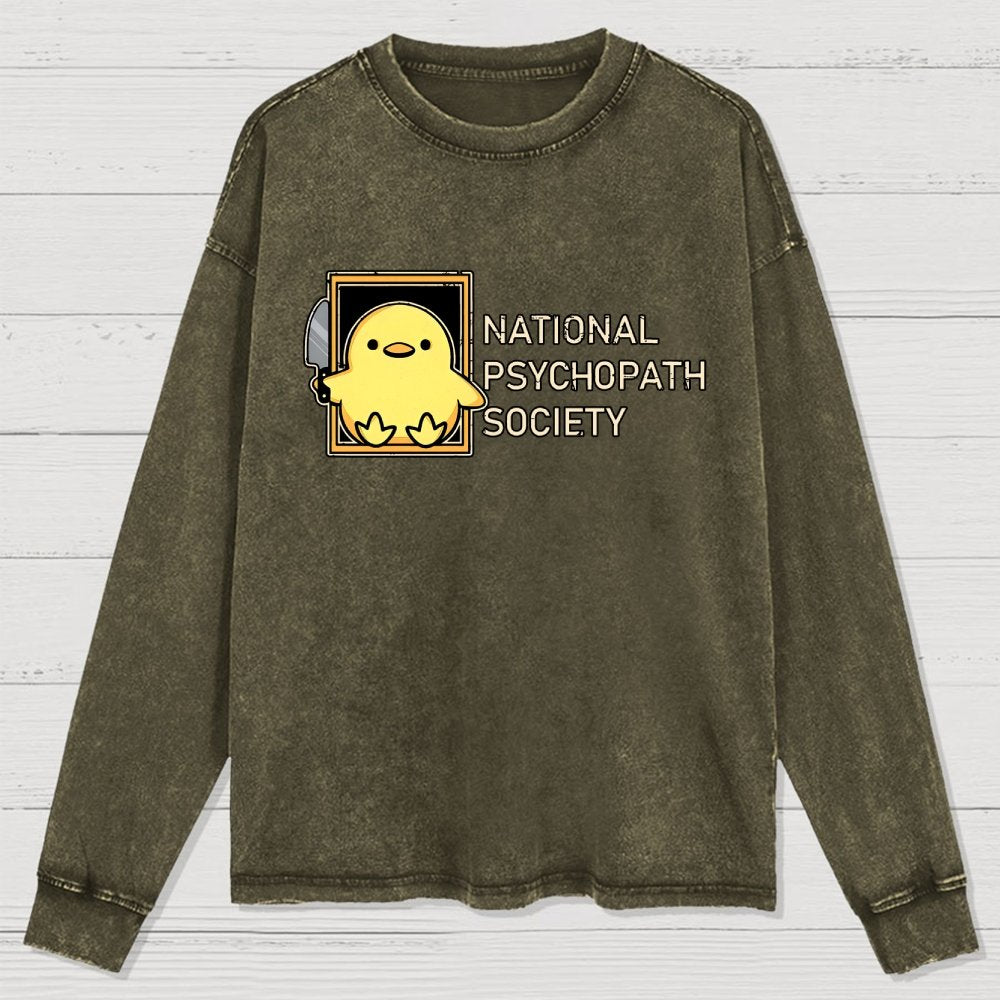 National Psychopath Sociaty Washed Long Sleeve Tee