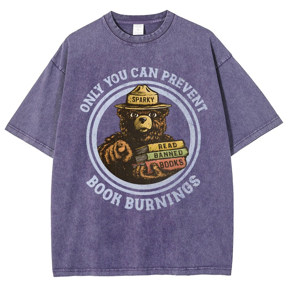 Only You Can Prevent Book Burnings Vintage Distressed T-shirt